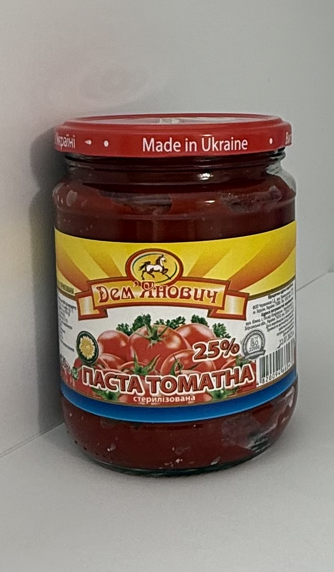 Паста томатна 25% ДЕМ'ЯНОВИЧ, 450г